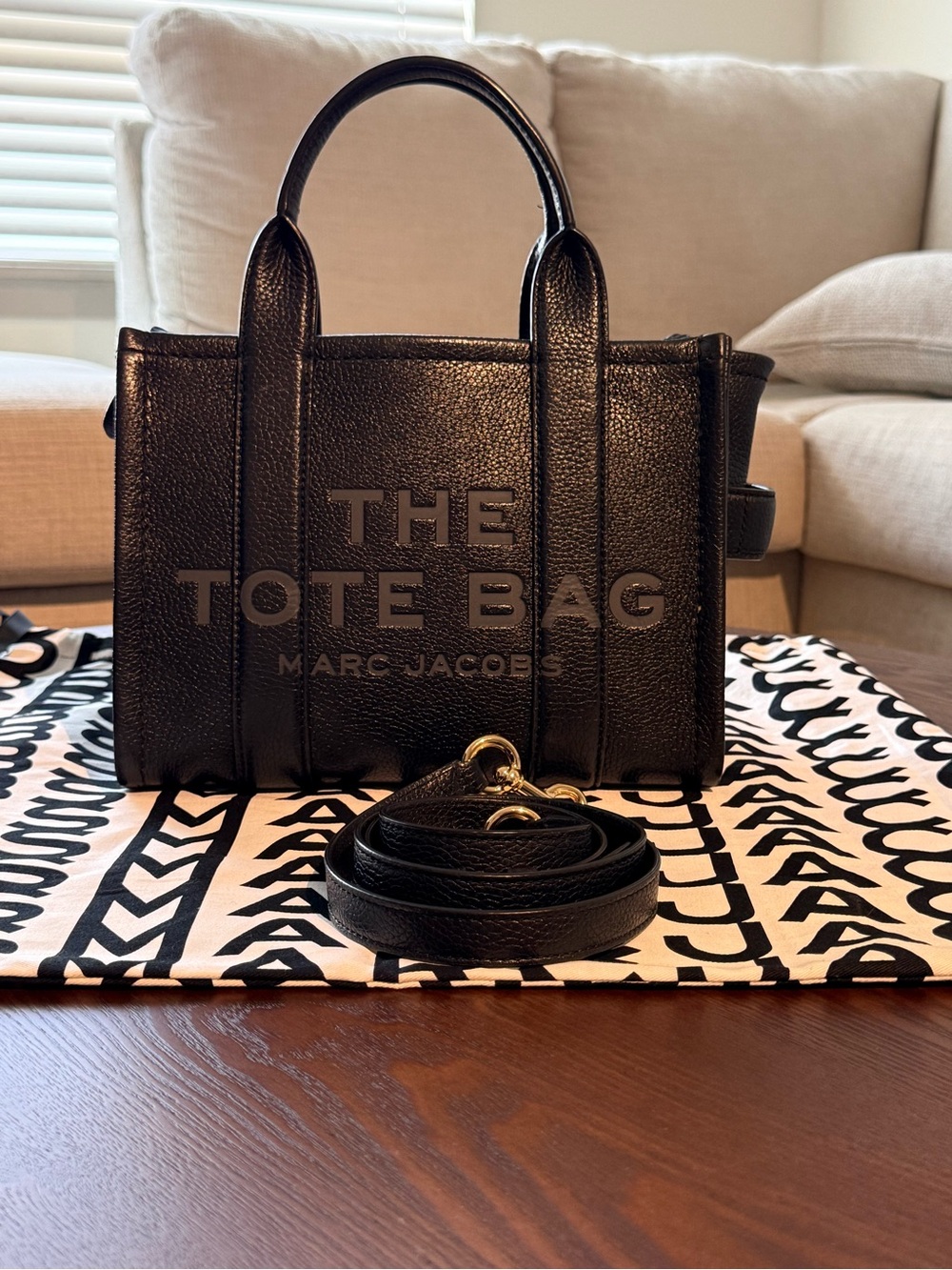 Black Small Leather Tote